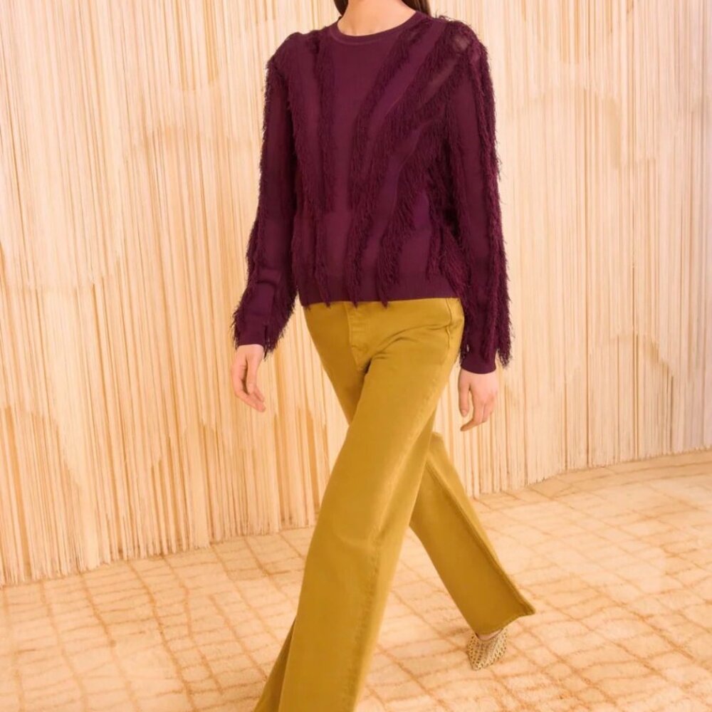 Ulla Johnson Oversized Mahogany Aubree Long Sleeve Knit Pullover in Size XS